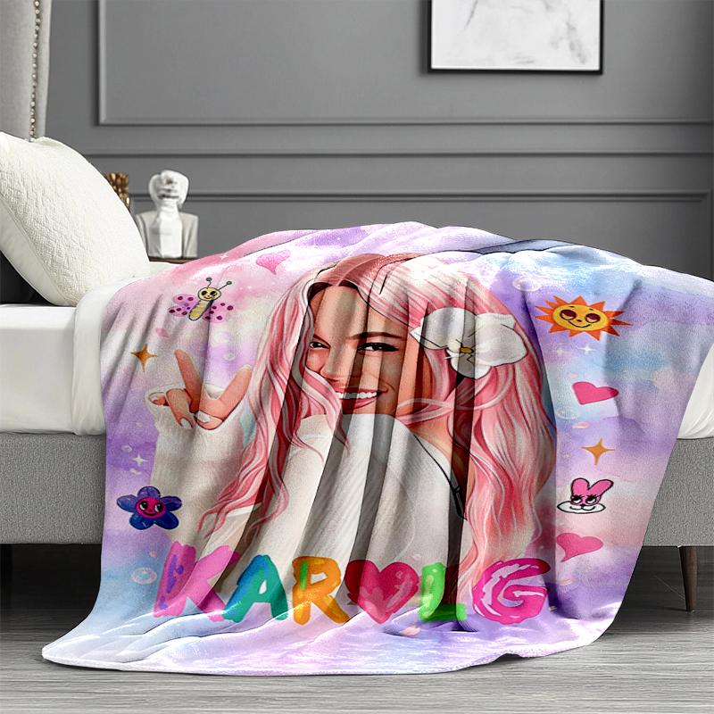 Karol G Print Blanket - Soft & Comfortable, for Bedroom, Travel, Sofa, Home Decoration - Birthday Christmas Gift for Friend