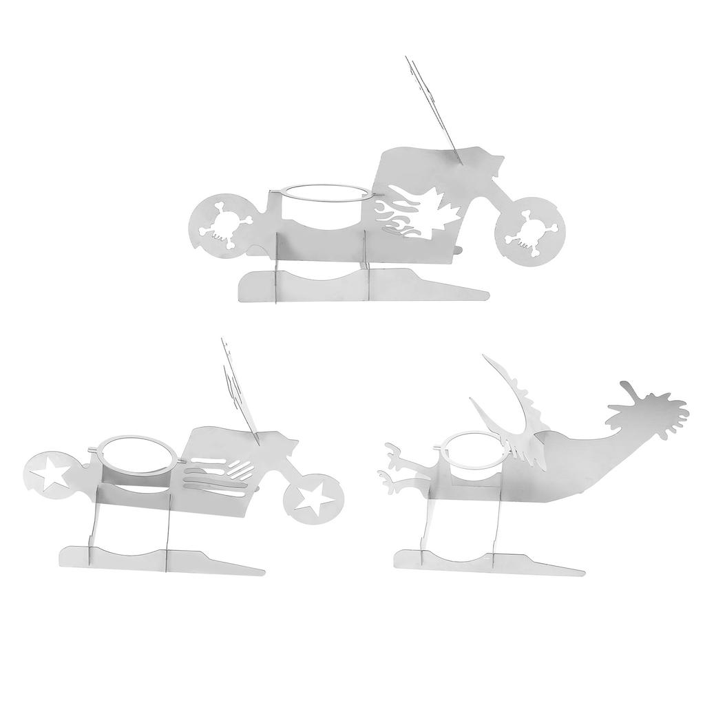 Stainless Steel Chicken Stand Removable Portable MotorcycleShape BBQ Roaster Stand for Party