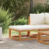 Maison Exclusive - Repose-pied avec coussin blanc crème Bois d'acacia massif