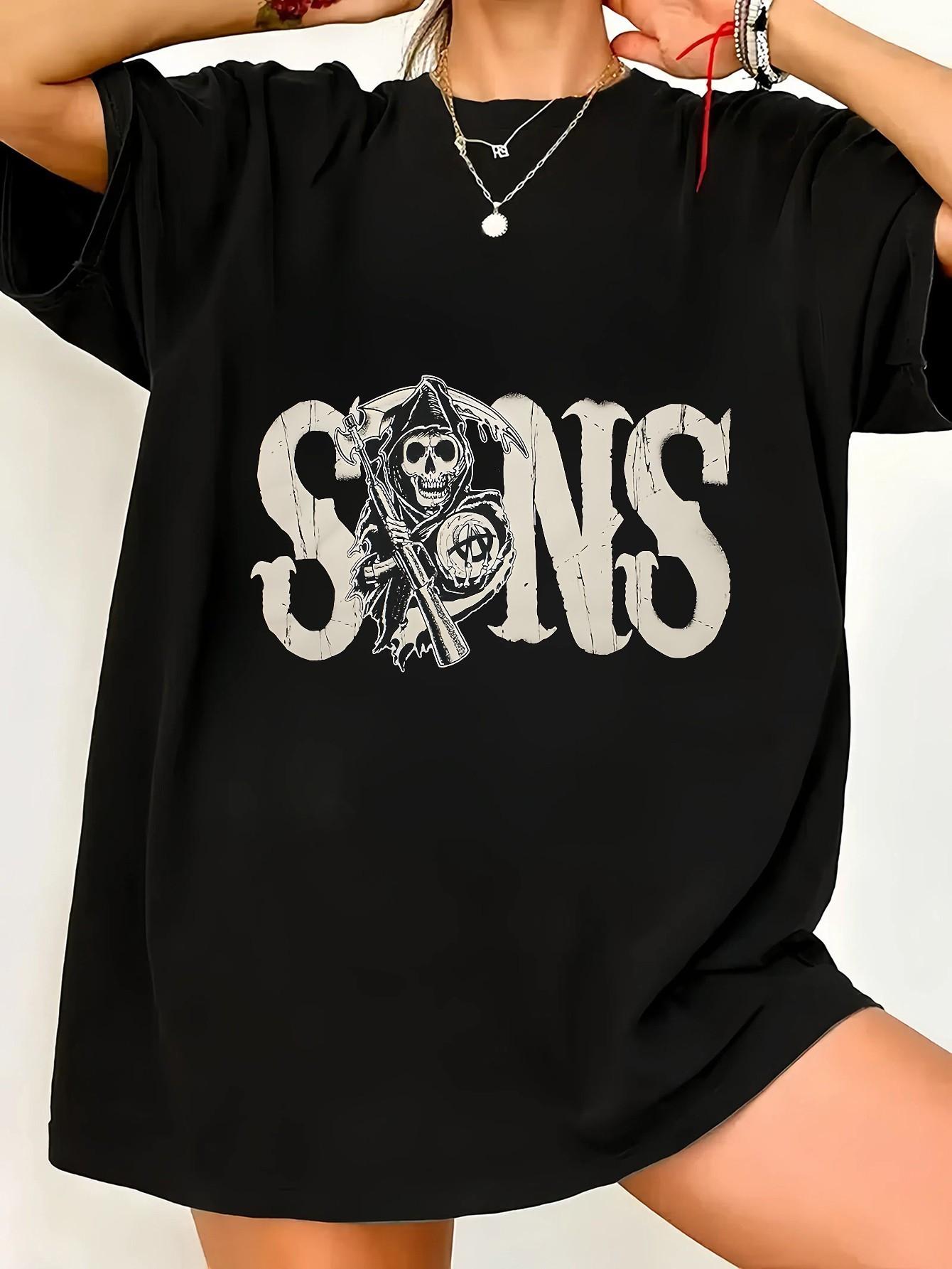 2026 New SONS OF ANARCHY Fashion Pattern Printed Casual Summer Unisex s and Women s and Breathable Tshirt Top New Summer S