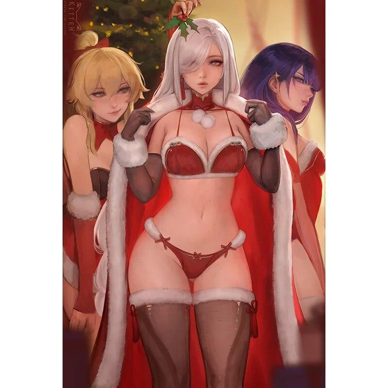 

Печать на холсте, видеоигры, QoSheba, обнаженная сексуальная девушка, художественный постер для гостиной, спальни, висящая картина