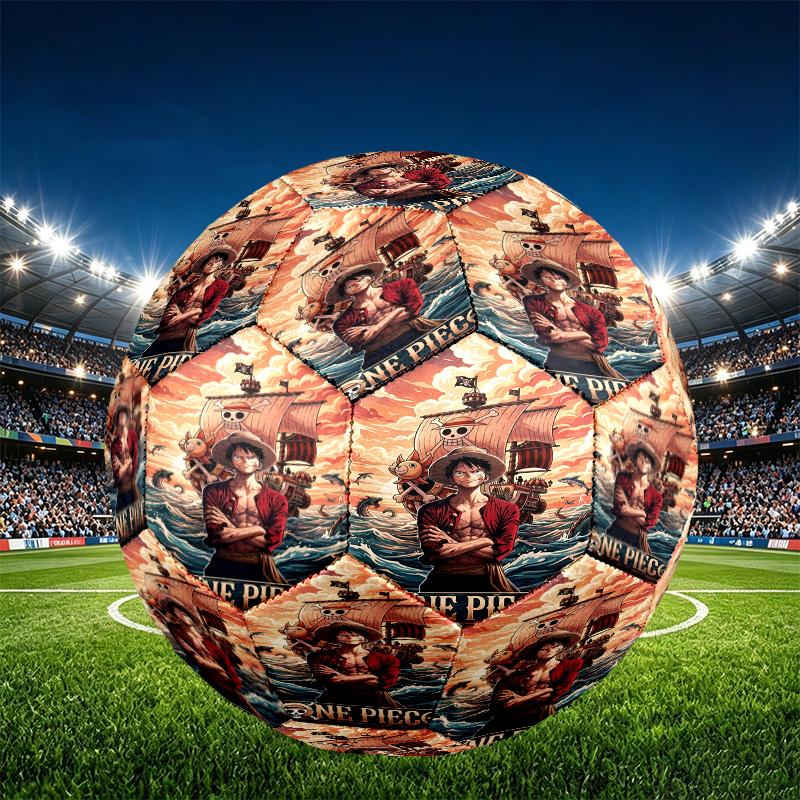 One Piece Print Size 5 Soccer Ball, PU Wear Resistant Football for Match Training and Daily Practice, Birthday Gift for Soccer Fans
