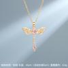 High Grade Dragonfly Zircon Pendant Necklace Stainless Steel Trendy Insect Choker Jewelry Party Gifts For Women Girls