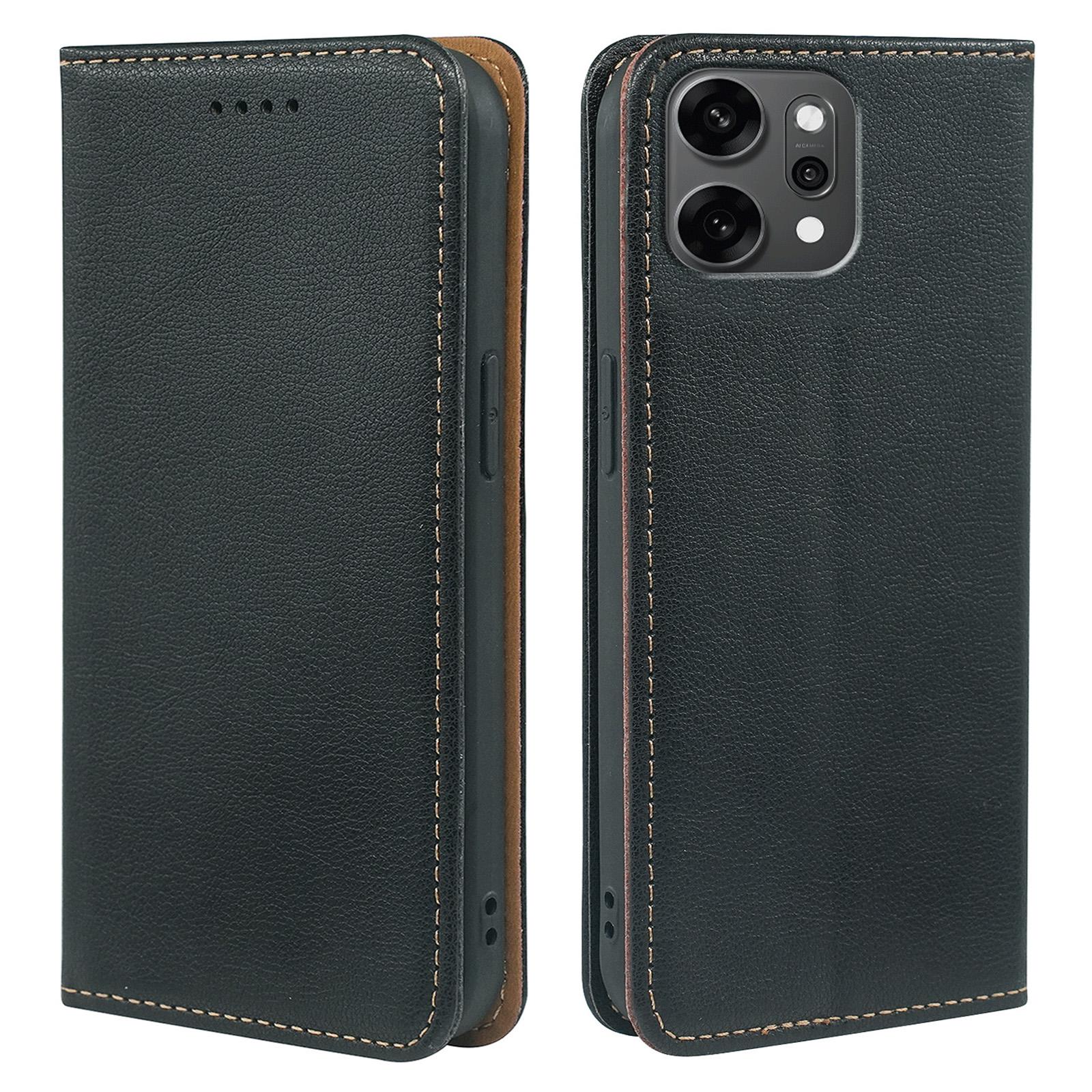 

Для Oppo Reno14 Pro 5G (Глобальный) Чехол-кошелек с RFID-блокировкой, кожаный чехол для телефона, надежная магнитная застежка Black