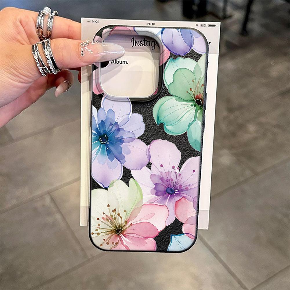 Balsam Flower Pattern Phone Case For Iphone 17 13 16 Plus 11 Pro Max 12 15 14 17E 16E Non-Yellowing Shockproof Back Cover