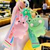 Cartoon Crystal Bear Key Chain Transparent Keyfob Cute Frog Animal Keyring Backpack Pendant Couple Car Keychain