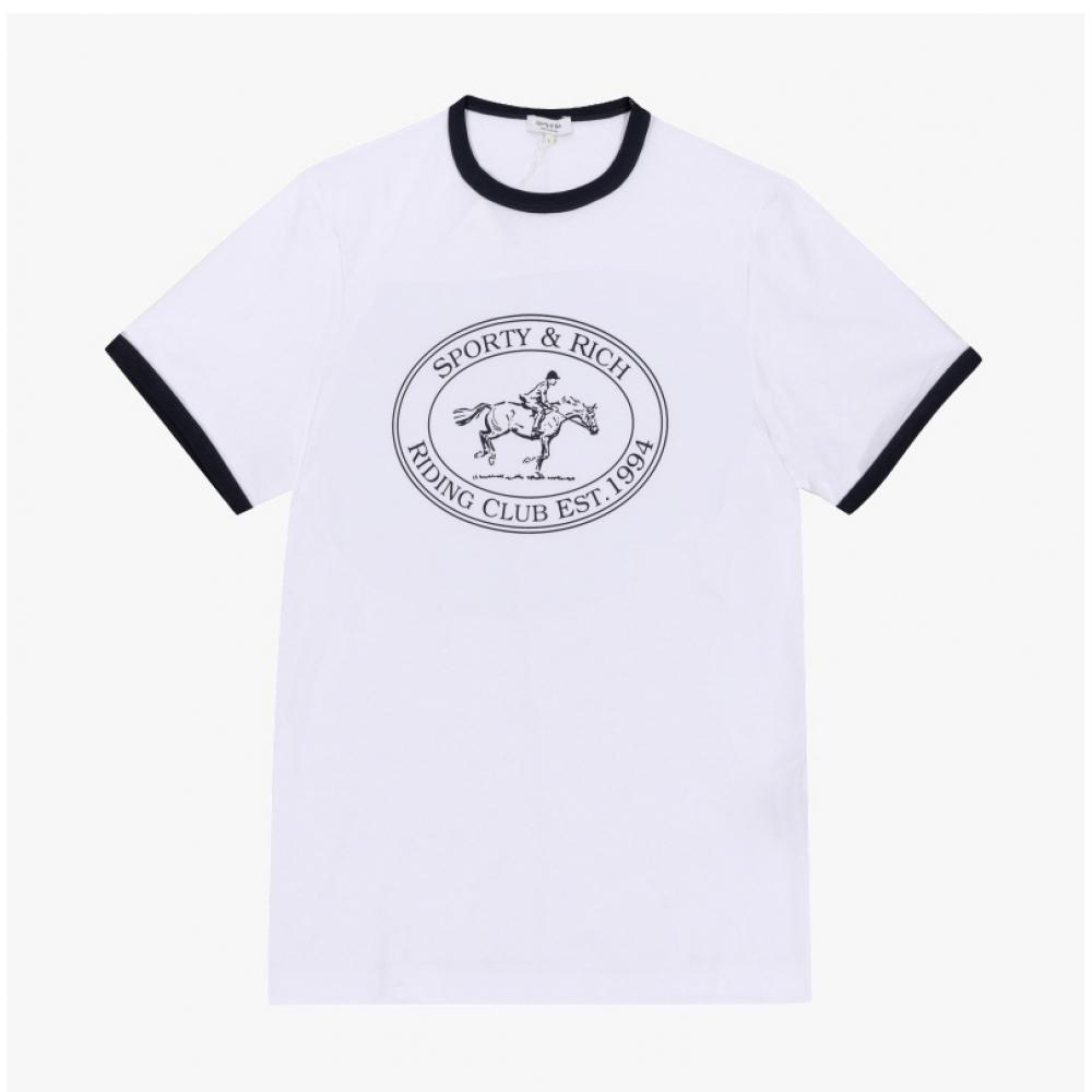 Sporty   Rich Riding Club Ringer Tee Wh01