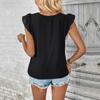Summer Women's T-shirt Fashion Sleeveless Temperament Elegant Colorblocking V-Neck Tops