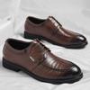Fashion Leather British Business Men's Dress Shoes Spring Autumn Soft Sole Men Derby Shoes Designer Increase Male Wedding Shoe