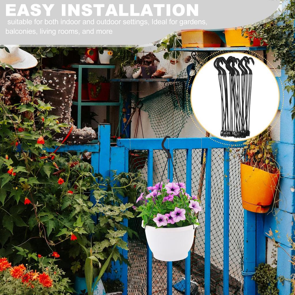 Ganchos para Vasos MAGICLULU, Suportes para Vasos de Plantas Pendurados, Plástico, para Uso Interno e Externo, Jardim e Varanda, Conjunto de 10