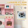 Children's Kitchen, Ice Cubes, Microwave, Oven, Hob, Sink, Washer, 90 x 33.3 x 91.6 cm, Pink