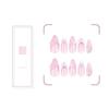 24 Pcs 3D Bows False Nail Flowers Acrylic Nail White French Tip Full Cover Stick On Nail Almond Shape Press On Nail