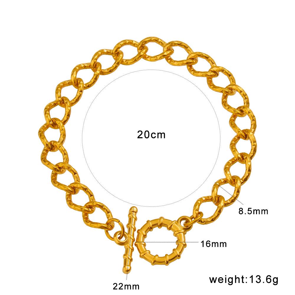 18K Gold Stainless Steel Women s Luxury Cuban Chain Bracelet
