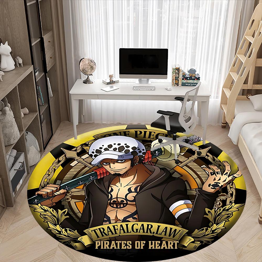 

1pc Trafalgar Law Chair Carpet for Office, Indoor Non Slip Washable Polyester Fiber Carpet, Mat For Office, Machine Washable 150cm