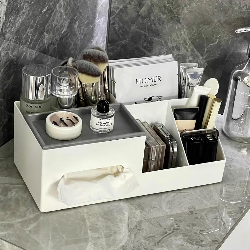 Ins Desktop Storage Box Organizer Student Office Desk Stationery Sundries Versatile Sorting Box Tissue Box Cosmetic Storage Rack