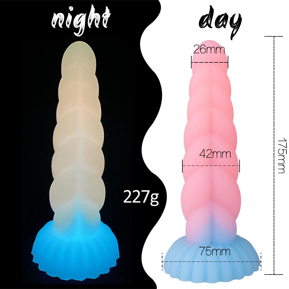 Small Twist Color Granules Jelly Fluorescent Glow-in-the-dark Penis Spiral Anal Plug Sm Sex Toys