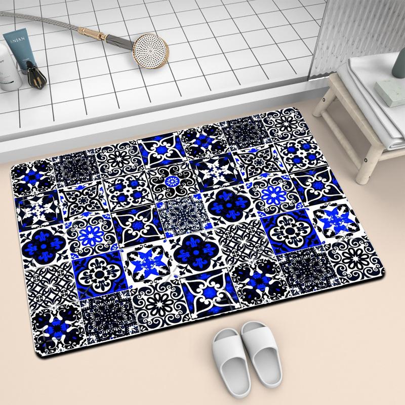 Retro Floor Mat Home Light Luxury Bathroom Floor Mat Toilet Floor Mat