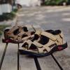 Men Leather Outdoor Sandals Large Size Summer Beach Walking Shoes Soft Sole Casual Travel Footwear Size 38 To 48 EU Comfort