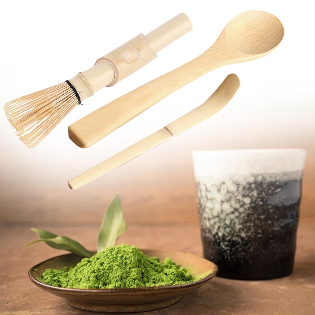 3pcs Bamboo Matcha Making Set Matcha Tea Whisk Hooked Bamboo Scoop Chashaku Teaspoon Bamboo Matcha Making Set Tea Maker Teaspoon