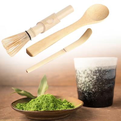 3 szt. Bambusowy zestaw do robienia matchy Trzepaczka do herbaty Matcha Hooked Bamboo Scoop Chashaku Łyżeczka