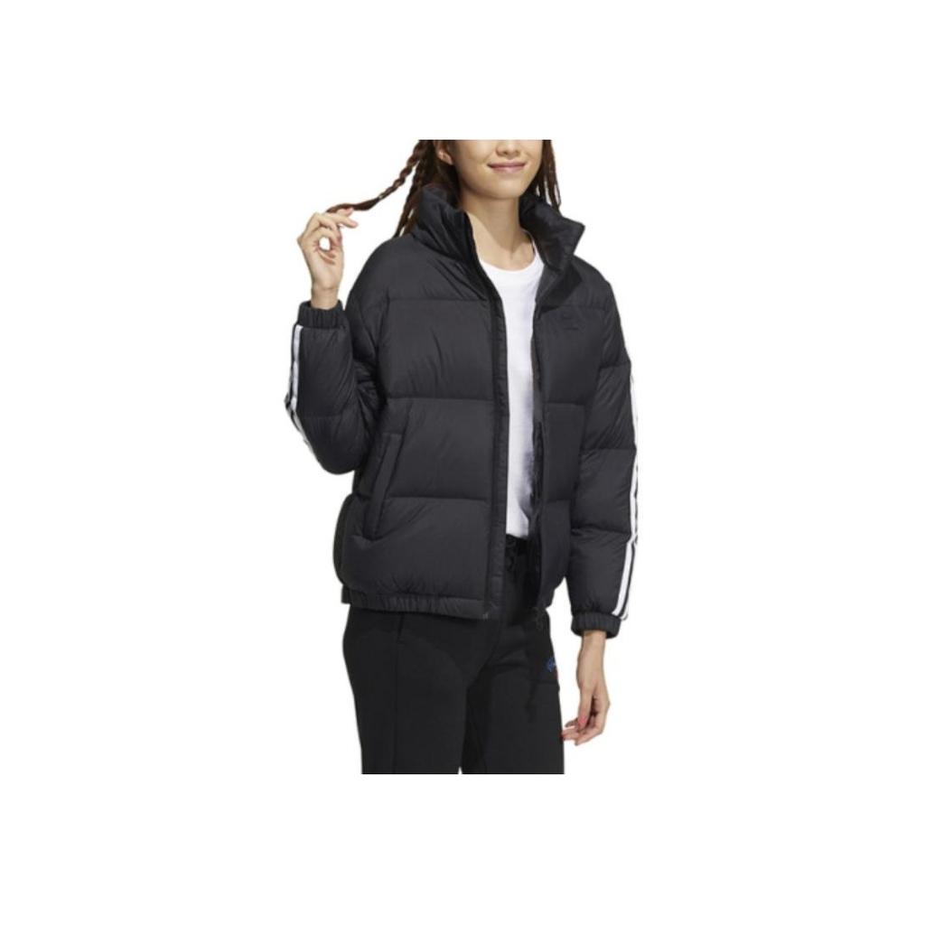 adidas Neo High Collar Zip-Up Down Jacket Women Outerwear Black HM3551
