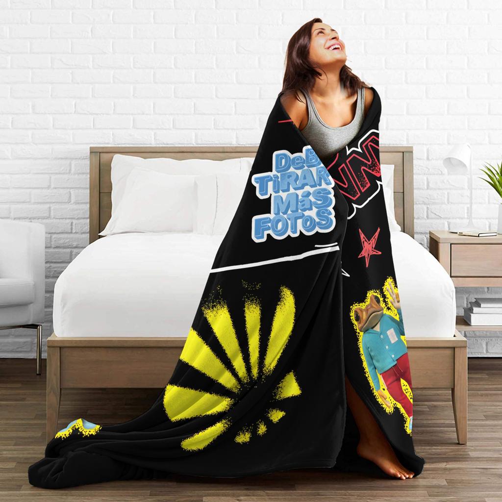 Bad Bunny DTMF  Fleece Blankets Music Funny Throw Blankets for Home 150*125cm Plush Thin Quilt,