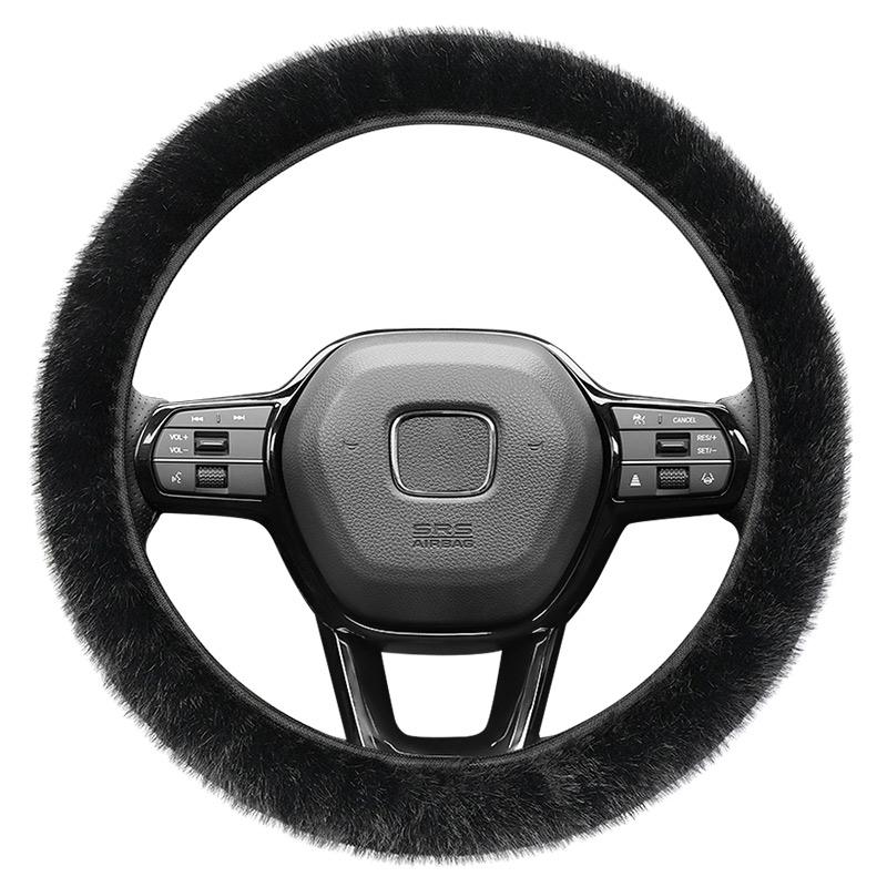 Winter plush retractable steering wheel cover, fashionable new style, warm, universal, anti slip, all car universal handle cover
