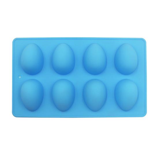 Egg Shaped Silicone Mold for Baking 8-Cavity Food-Grade Non-Stick Chocolate Molds Flexible Easter Freezer Molds Dishwasher Safe Cake Jello