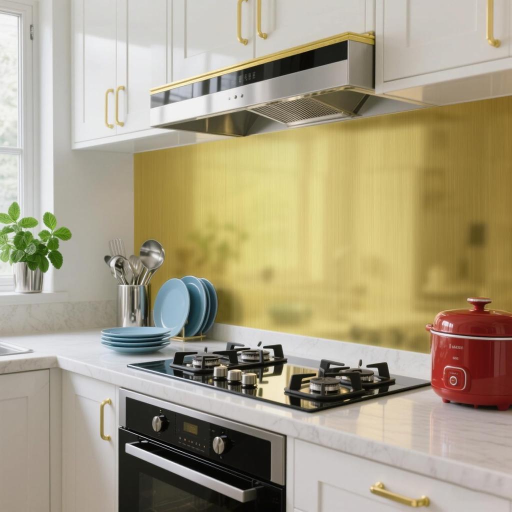 Gold Self Adhesive Wallpaper 17.7”X 78.7” Metallic Gold Contact Paper Metal