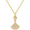 Ol Copper Inlaid With Zirconium Skirt Pendant Necklace Women'S High-End Fan-Shaped Collarbone Chain Vl522