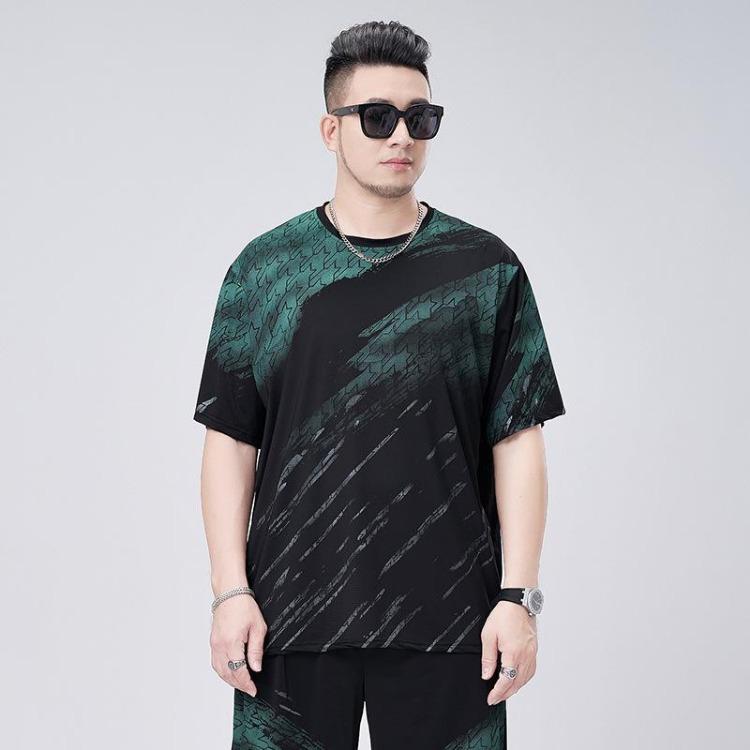 

Quick Drying Ice Silk Mens T Shirt Breathable Elastic Plus Size Short Sleeve Top 6XL