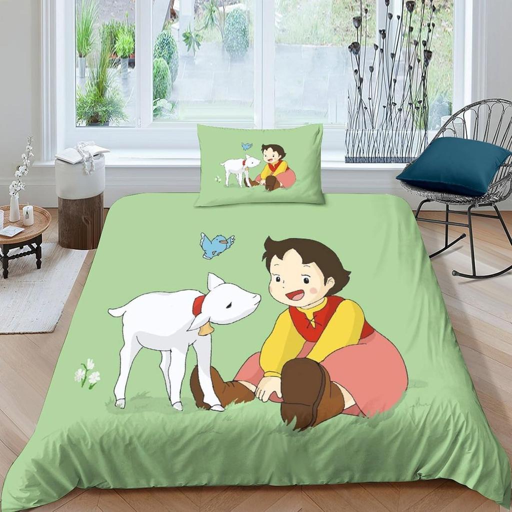 Girl Heidi 2 Pieces Duvet Cover Set 3D Printed Bedding Quilt Duvet Cover With Zipper Closure,Soft Microfiber Single Bedding Set