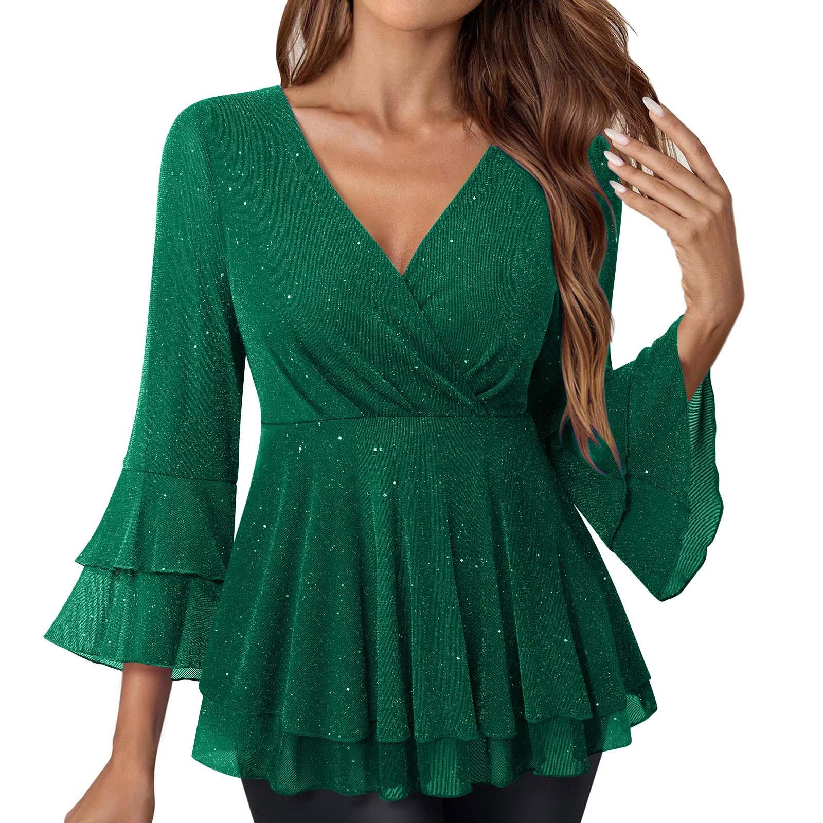 

Women s Fashionable Color V Neck Seven Quarter Sleeved Top XL білий