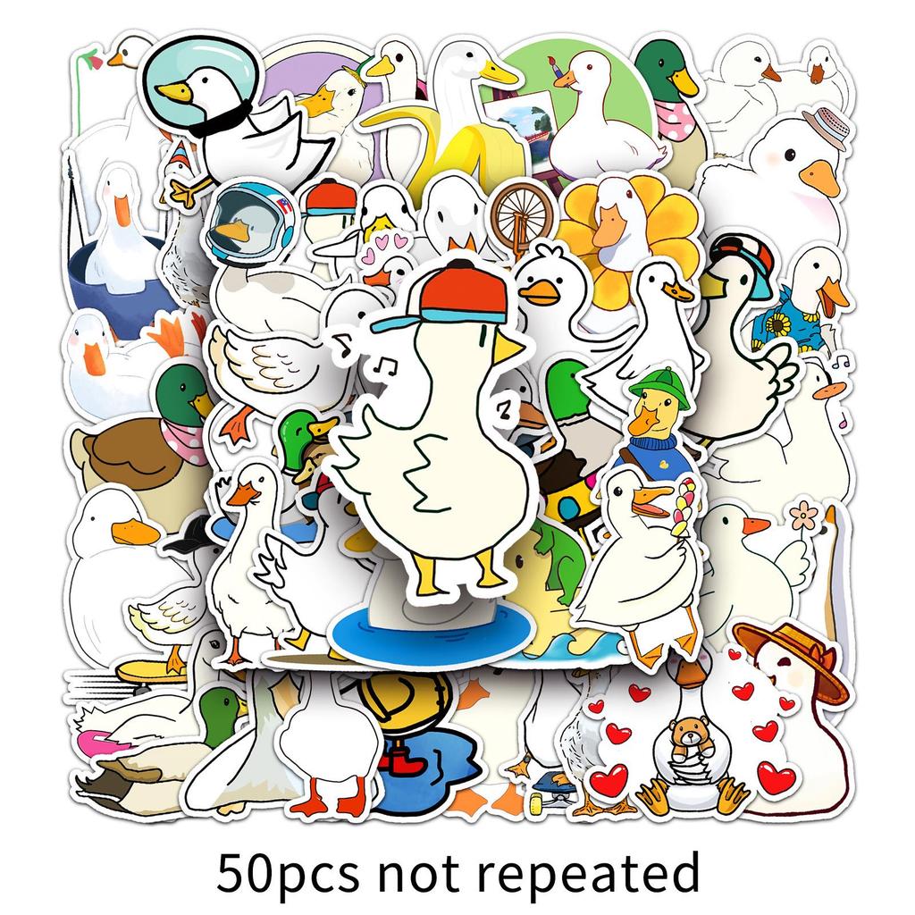 50 Duck Graffiti Cartoon Animal Stickers - Waterproof DIY Decor for Kids: Phone Cases, Suitcases