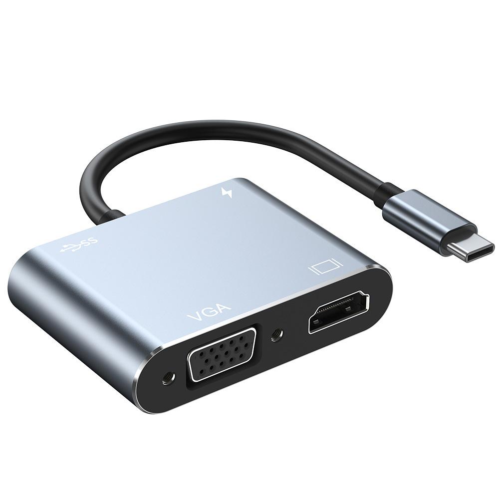 

Удлинитель 4-в-1 Type-C на HDMI/VGA/USB 3.0 для компьютера и проектора чёрный