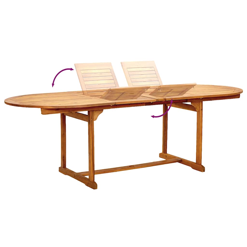 Vidaxl 7-Cz. Garden Furniture Set, Solid Acacia Wood and Textilene