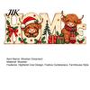 Standing Wooden Signs for Entryways Highland Cow Home Ornament, 2D Tabletop Sign, Rustic Tiered Tray Christmas Decorations Festive Centerpiece Mantel