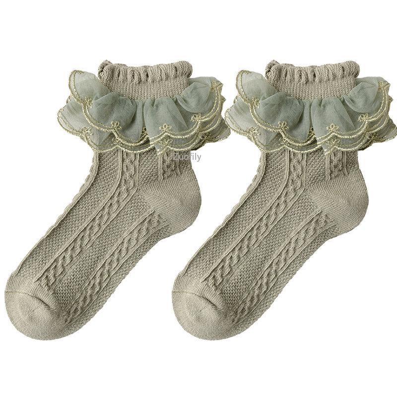 2-9Y Baby Spring Lace Ruffle Socks Children Cotton Autumn Girls Dance Socks Cute Toddler Socks Princess Style Baby Accessories