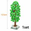 MOC Plants Accessories Bricks 3471 2435 6064 3778 City House Trees Pine Prickly Bush Green Grass Military Building Toys