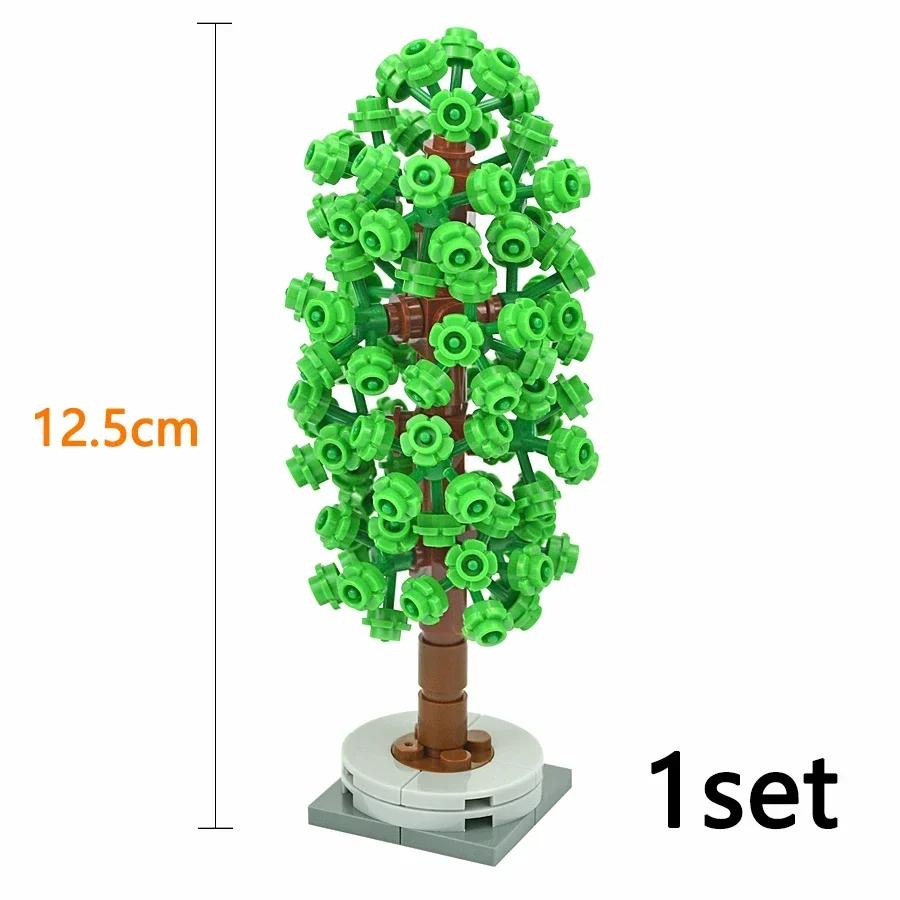MOC Plants Accessories Bricks 3471 2435 6064 3778 City House Trees Pine Prickly Bush Green Grass Military Building Toys