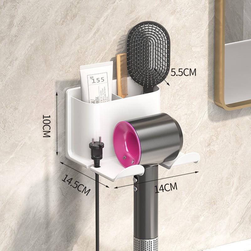 Punch-Free Wall-Mounted Bathroom Hair Dryer Storage Rack