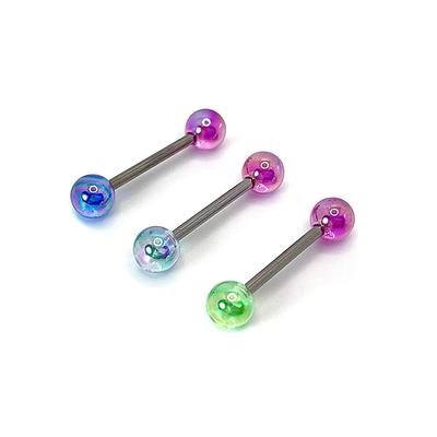 Piercing para uñas de lengua coloridas de acero de titanio, joyería para el cuerpo