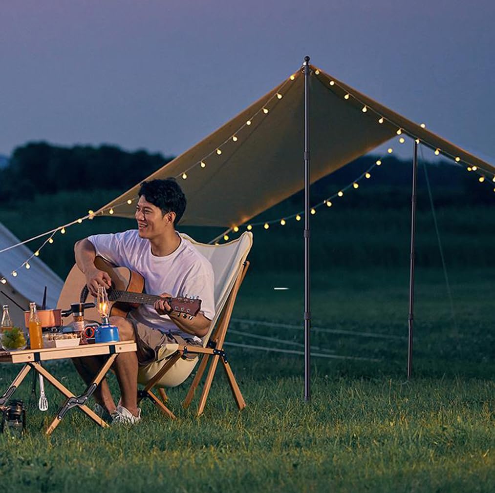 Tent Tarp Aluminum Set of Extendable Up To 4 Level Height New Telescopic Sliding Includes Lightning Protection Storage Bag Included Black Set of Pole,