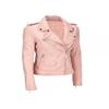 NOORA Womens Pink Leather Jacket, Motorcycle Jacket, Slim Fit Winter Jacket