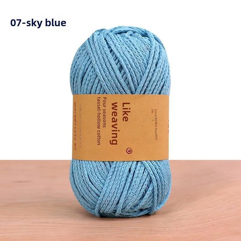 Round 2mm Cotton-Linen Yarn for DIY Crochet Bags & Hats