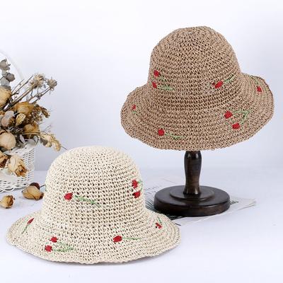 2023 Cherry Women's Summer Hat Beach Women's Hat Beach Outing Uv Protection Solar Hat Sunshade Hat Straw Hat Sun Visor Hat Girl