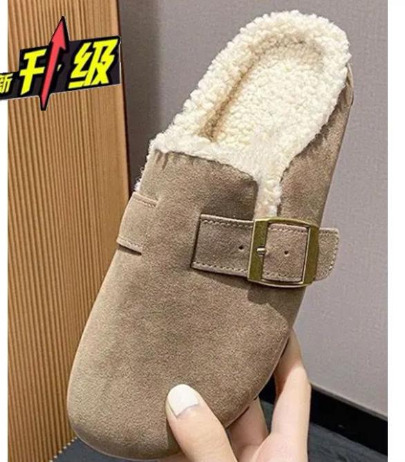 Birkenstocks на мягкой подошве, женские пушистые домашние тапочки-полусапожки и хлопковые домашние тапочки для беременных из велюра. 35