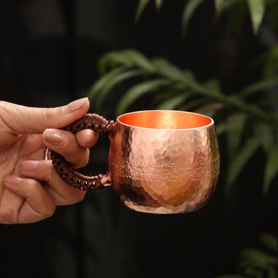 Handmade 200ml Thickened Brass Beer Cup - Personalized Purple Copper Design