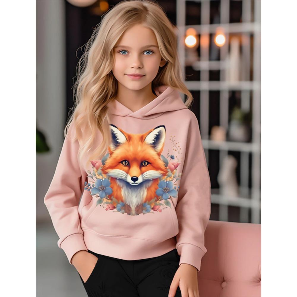 Dětské mikiny s kapucí 3D potisk Kreslená liška Streetwear Chlapci Dívky Unisex Mikiny Oversized mikina s kapucí Kawaii Pulovry Teplákové soupravy Oblečení