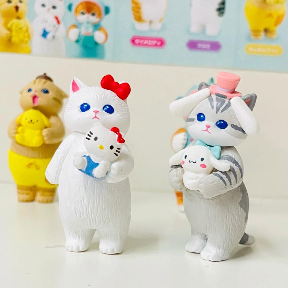 Mofusand X Sanrio Кошка-акула Косплей Sanrio Blind Box Kuromi Cinnamoroll Фигурки персонажей Игрушка Украшения Куклы Поклонники Детский подарок